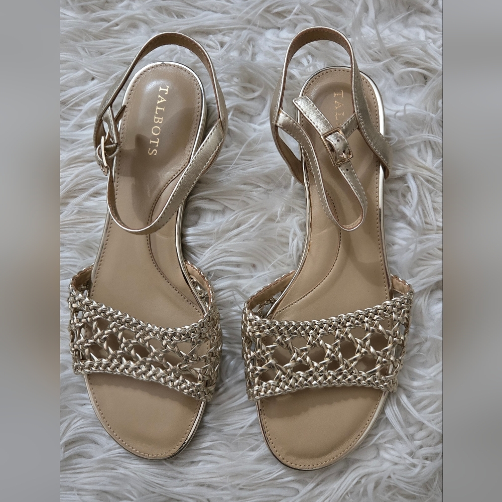 Talbots Gold Woven Sandals
